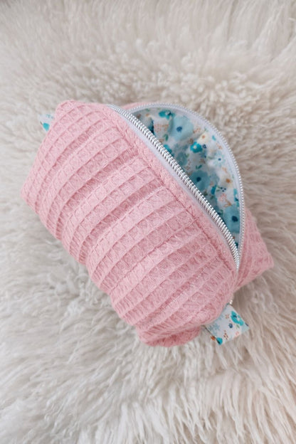 Pink Quilted Makeup / Cosmetic Bag