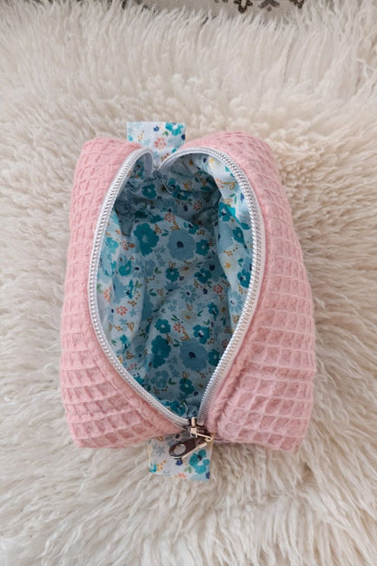 Pink Quilted Makeup / Cosmetic Bag