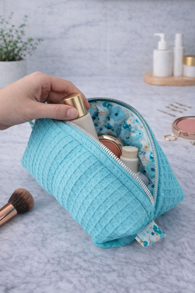 Aquarius Quilted Makeup / Cosmetic Bag