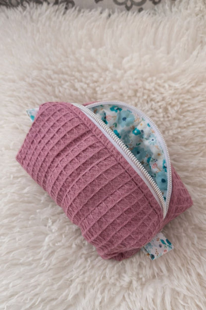 Magenta Quilted Makeup / Cosmetic Bag
