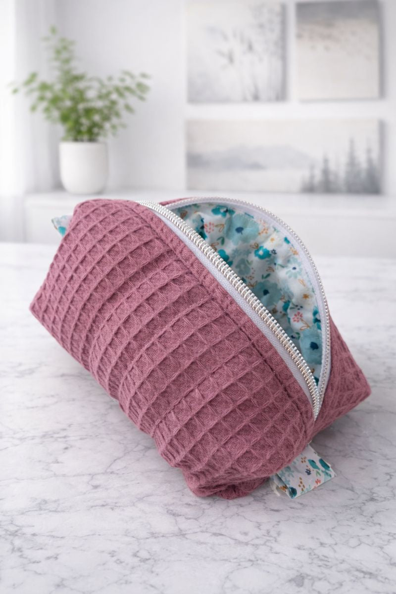 Magenta Quilted Makeup / Cosmetic Bag