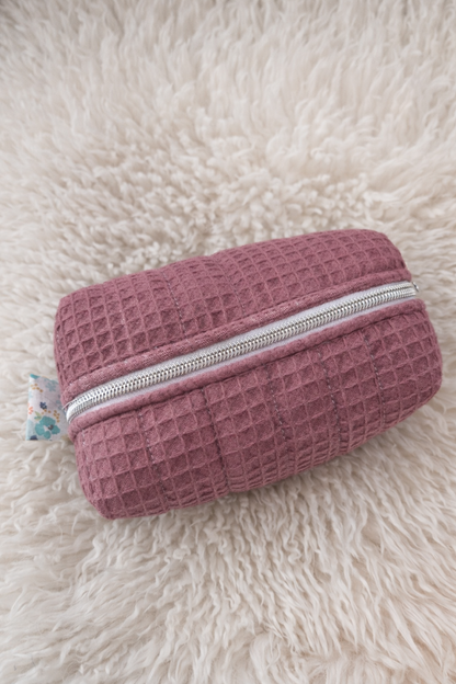 Magenta Quilted Makeup / Cosmetic Bag
