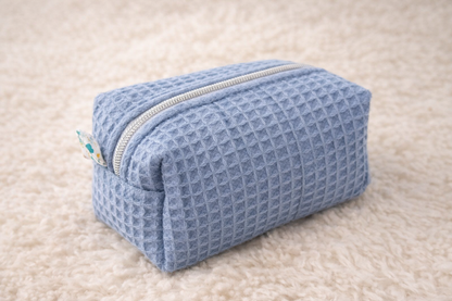 Blue Quilted Makeup / Cosmetic Bag