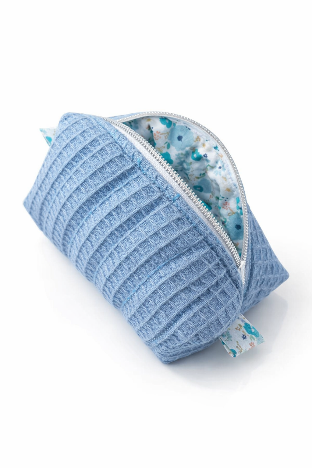 Blue Quilted Makeup / Cosmetic Bag